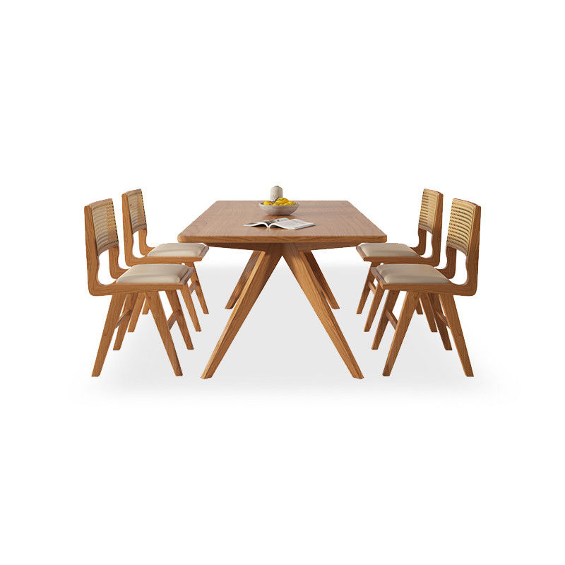 Tavoli e sedie in legno massello per ristoranti Set di tavolo da pranzo in legno rettangolare in design moderno