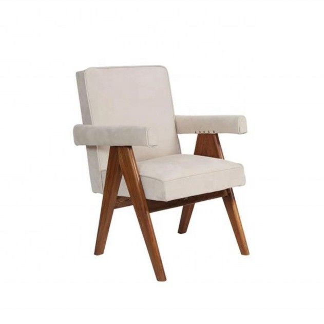Capo rimovibile Sedile da soggiorno Stoffa Coffee Shop Polstered Poltrona Legno Cornice Sedile da pranzo Sedile da caffè Divano Sedile