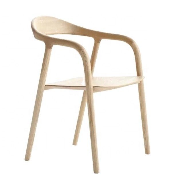 Appoggio braccio in legno massello moderno francese Sedile da pranzo in legno in imballaggio per posta mobili da soggiorno di lusso