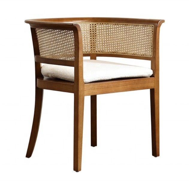 Home Arredamento Morden Nordic Tissue Cane Black Rarran Sedile da letto Sedie in legno Vicker per hotel Sedie da pranzo tappezzate