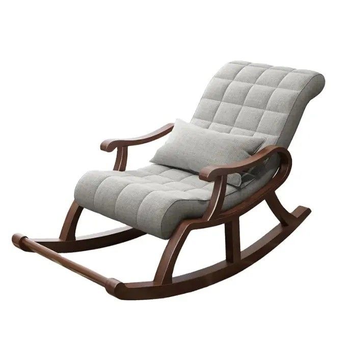 Sedia a dondolo in legno massello W60*D135*H85CM per soggiorno