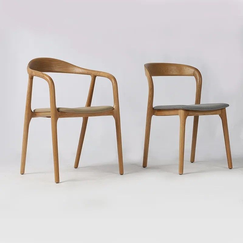 Mobili per la casa Sedia da pranzo in legno di quercia Design moderno in stile nordico Sedie bianche per cucina in pelle PU in legno