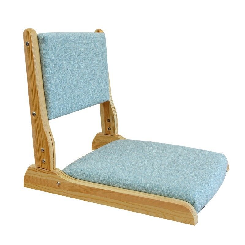 Sedile da soggiorno in stile moderno Tatami giapponese in legno senza gambe Sedile da tè con sostegno posteriore Sedile da pavimento in legno massiccio