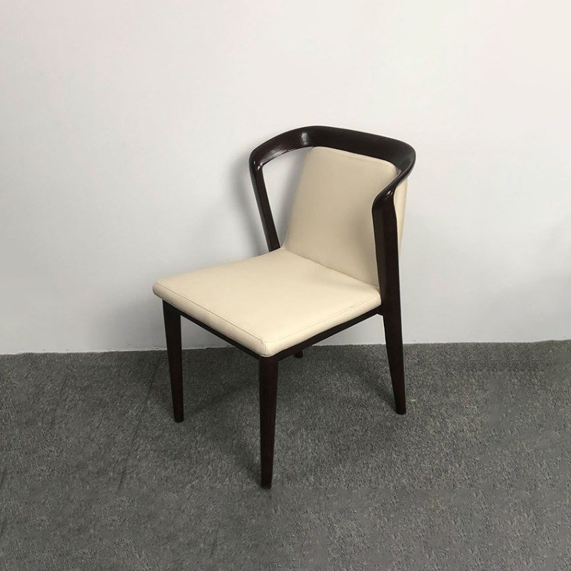 Sedie da ristorante Sedie da pranzo in legno massello con telaio in legno imbottito per il lusso moderno