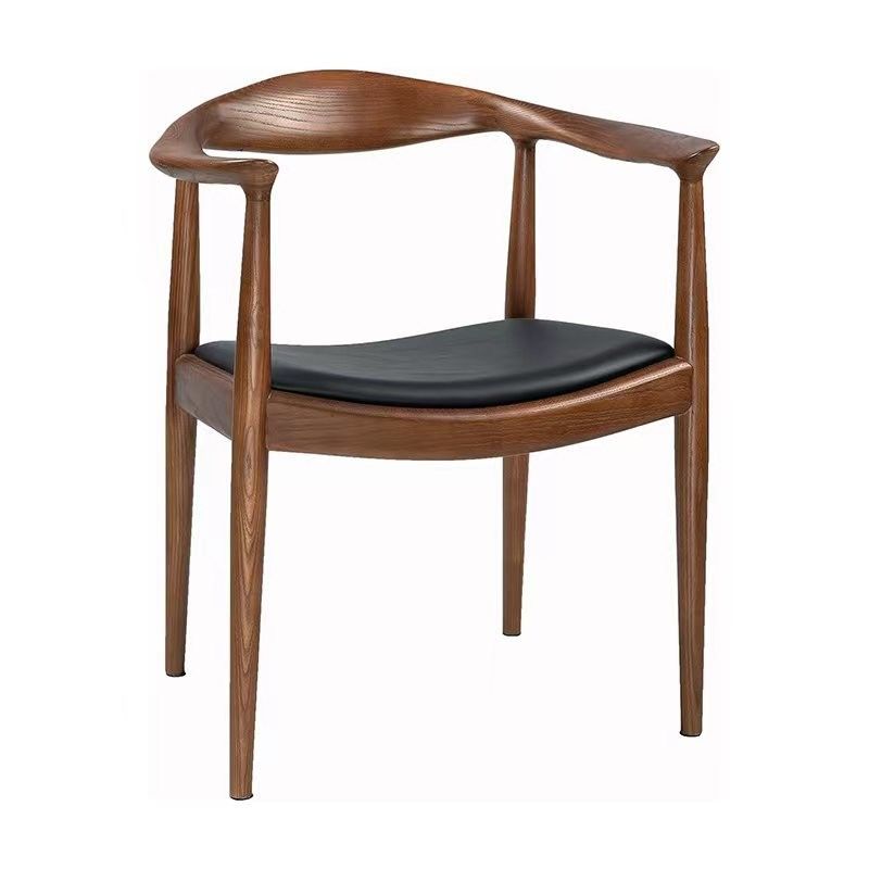 Nitrolacquer Finish Nordic Solid Wood Armrest Cushion Chair for Dining Hotel Home Chair Presidential Chair Ristorante Cafè Store