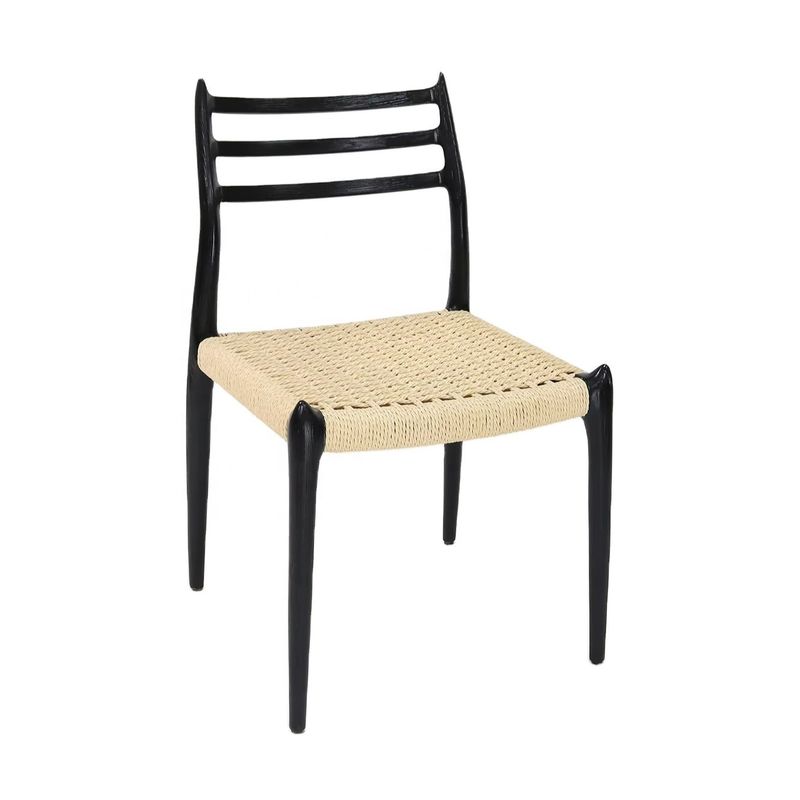 Sedie in legno massello senza braccia Comfort Sala da pranzo Soggiorno Sedie a corda Mobili con NO piegate