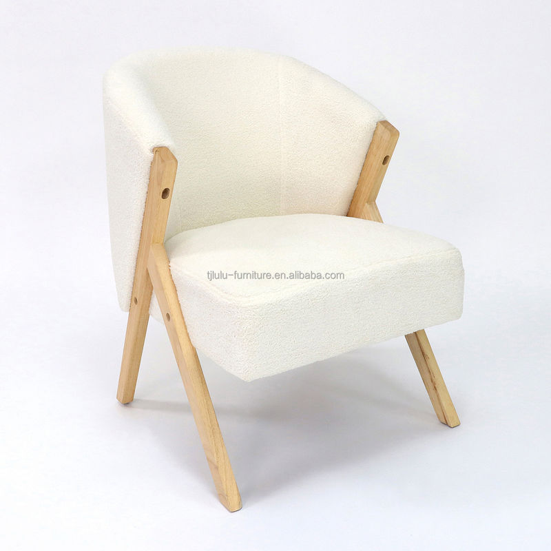 Divano in legno massello naturale Sedia design nordico per mobili da soggiorno Colore naturale Stile di svago